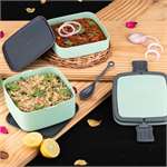 Green Double-Layer Portable Lunch Box